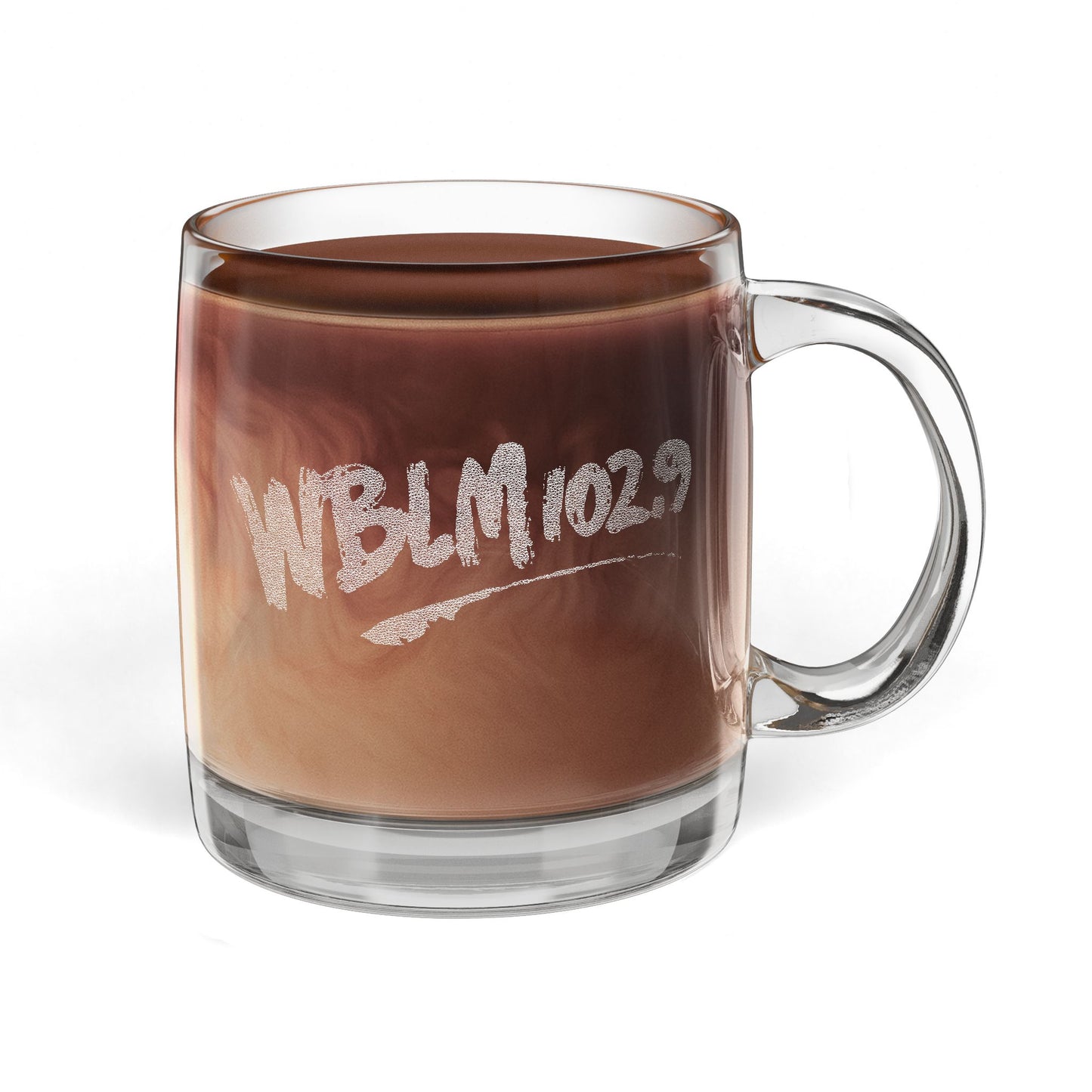 WBLM 102.9 Scrawl Logo Engraved 12.25oz Glass Coffee Mug