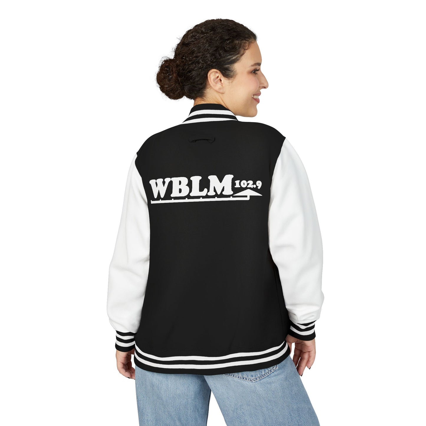 WBLM 102.9 Letterman Jacket - Retro Radio Logo Varsity Coat