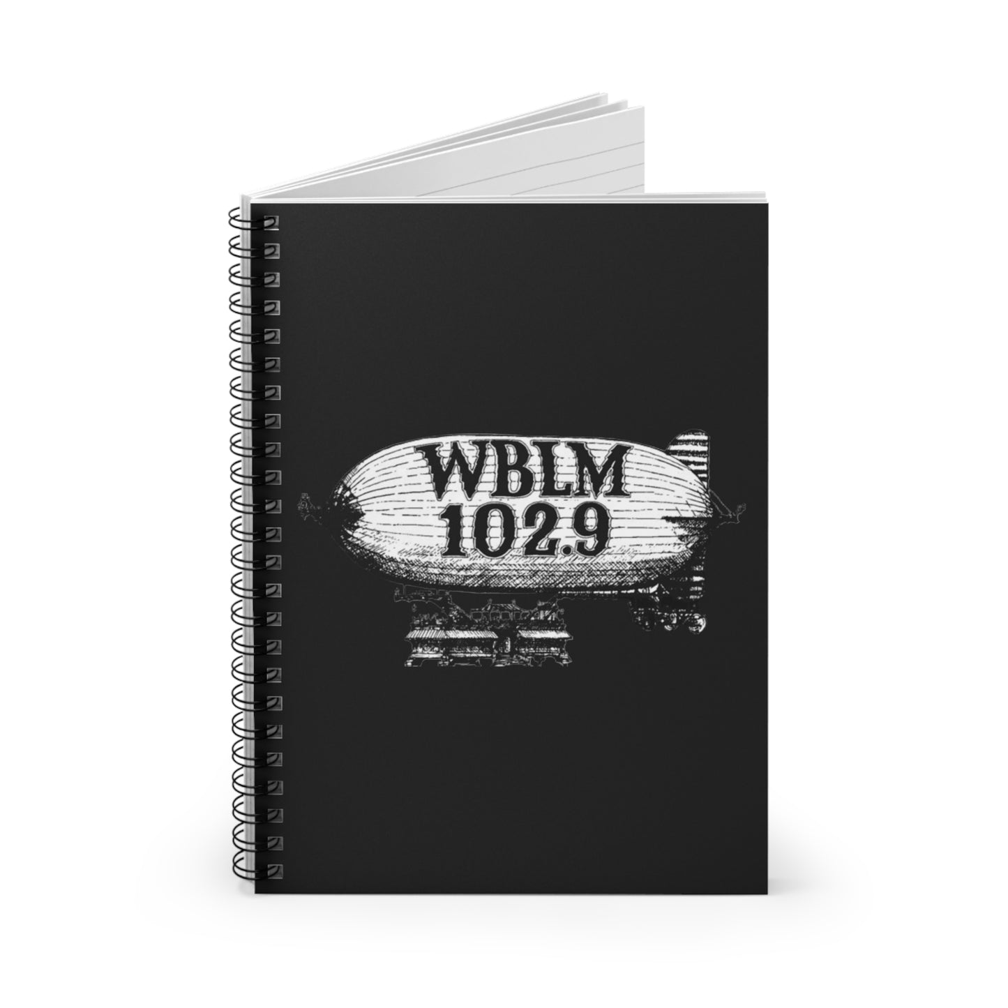 WBLM 102.9 Vintage Blimp Spiral Notebook - Ruled Journal for Music Fans