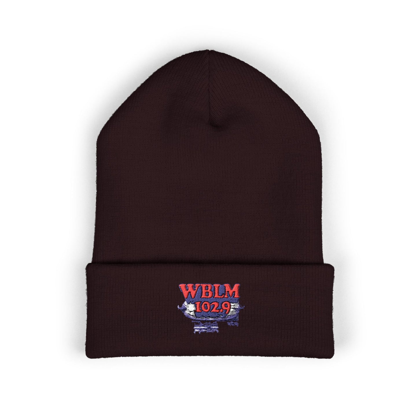 Embroidered WBLM 102.9 Cuffed Beanie — Radio Station Logo Knit Hat