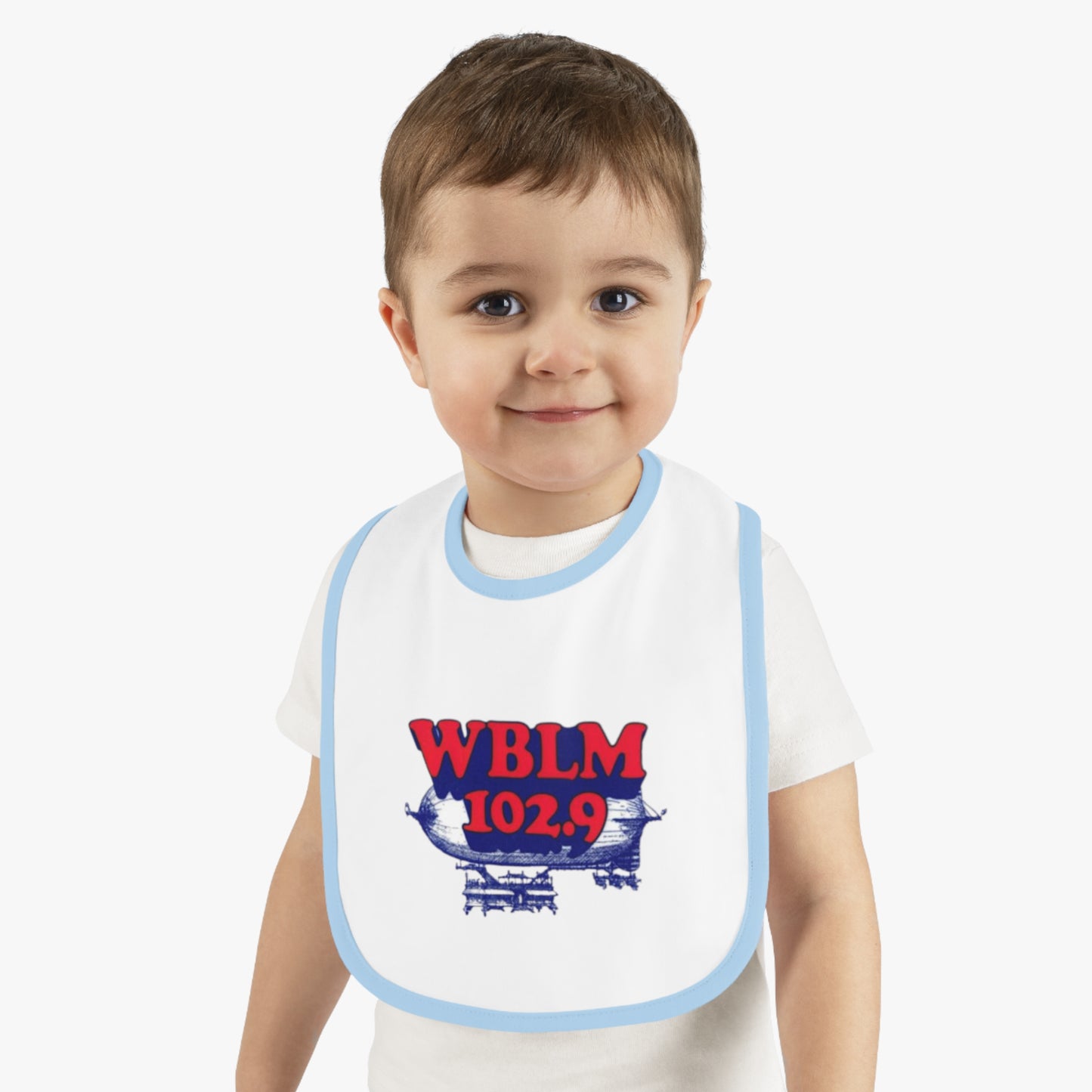 WBLM 102.9 Baby Bib With Contrast Trim