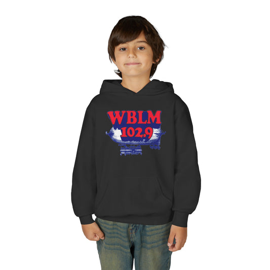 WBLM 102.9 Youth Hoodie — Classic Radio Station Logo Pullover