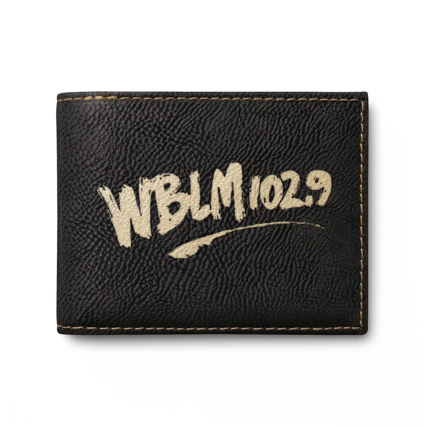 WBLM 102.9 Scrawl Logo Leather Bi-Fold Wallet