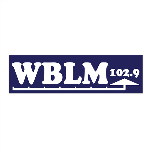 Classic Style WBLM 102.9 Bumper Sticker (White on Blue)