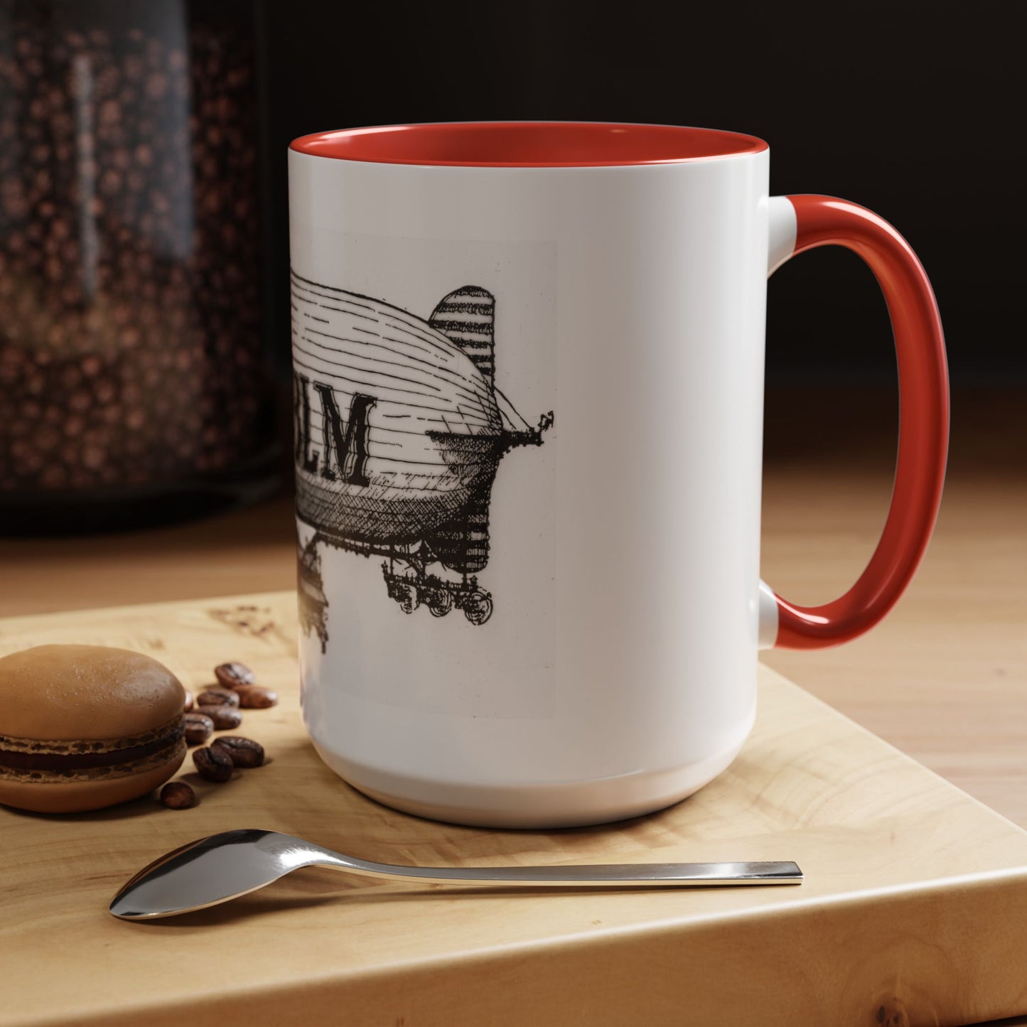 WBLM Zeppelin Vintage Airship Coffee Mug — Retro Blimp Design (11/15oz)